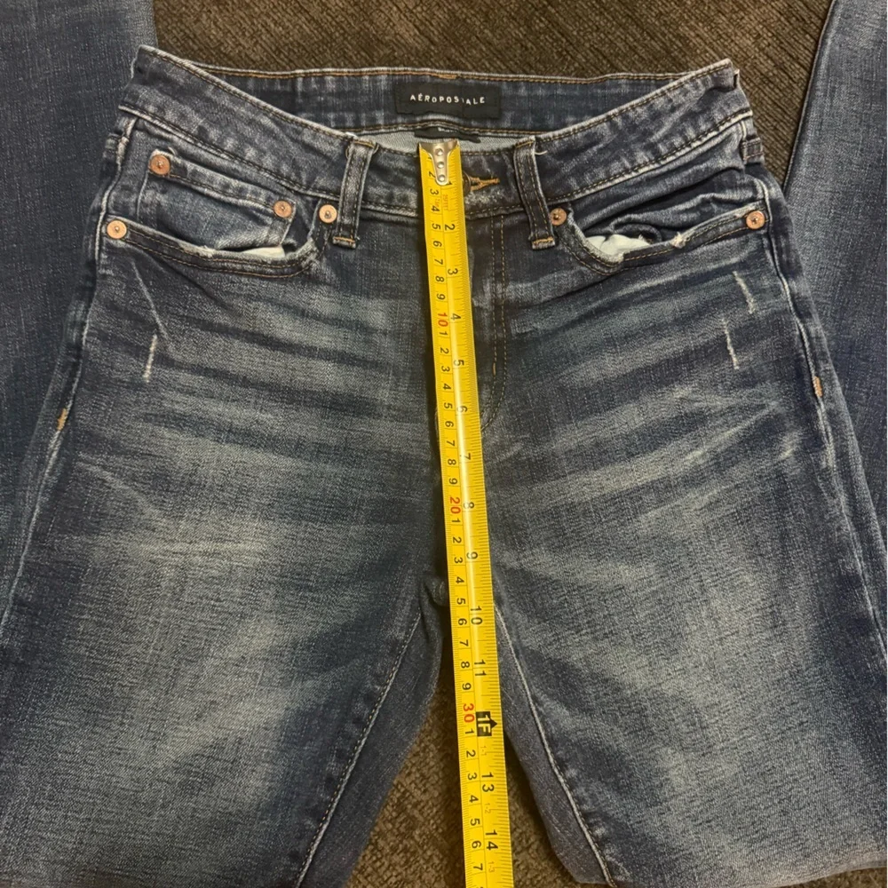 Aéropostale Skinny Jeans Women 29x32 Medium Wash Distressed Stretch Denim